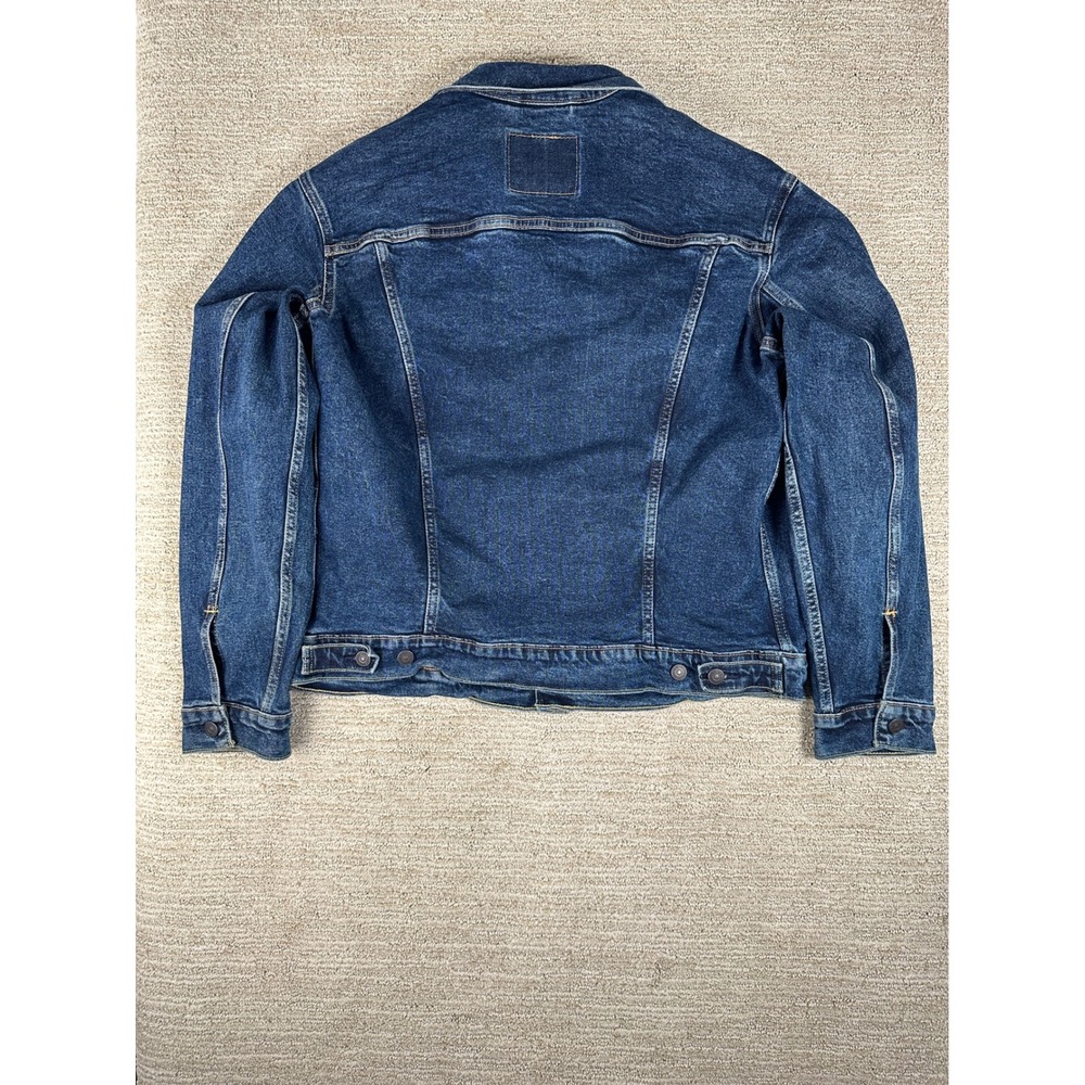 Levis Mens Standard Trucker Denim Jacket Dark Wash Blue Size L L/G - Picture 2 of 11